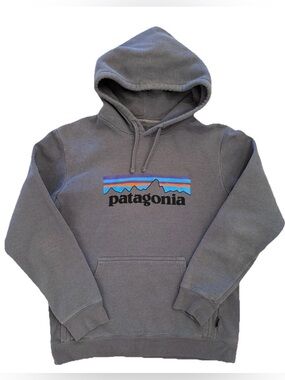 Patagonia Uprisal Hoody P-6 Logo Gray Men’s Small Fleece Lined Hoodie Sweatshirt